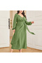 Women's Green Wrap Maxi Dress - 2