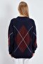 Baklava Patterned Oversize Sweater - 7