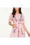 Women's Pink Floral Short sleeve Maxi Dress - 7