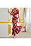 Women's Red Floral Dress - 2