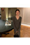 Women's Gray Long sleeve Maxi Dress - 7