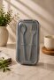 3-Piece Feeding Bowl with Spoon and Fork, Gray - 2