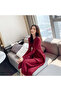 Women's Red A-line Midi Dress - 5