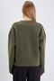 Basic V-Neck Oversize Knitwear Sweater - 8