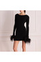 Women's Black Bodycon Dress - 4