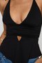 Neckline Lace-Up Double Layered Chest Crop Blouse Wft8048 - 4