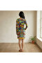 Women's Multicolor Bodycon Long sleeve Mini Dress - 3