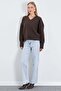 Basic V-Neck Oversize Knitwear Sweater - 5