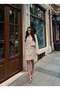 Women's Mink - Mink Skirt Suit Glittery Woven Jacket Skirt Suit Square Collar Short Jacket Midi - 3