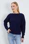 Crew Neck Knit Sweater with Bow Detail on the Back - 5