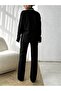 Women's Buttoned Jacket-Pants Shepherd Stitched Knitwear Set Black - 6