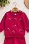 Girl baby bird embroidered long sleeve thin seasonal top and bottom 2-piece set 3-6-9-12 months old - 4