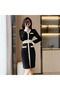 Women's Black Bodycon Long sleeve Dress - 2
