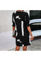 Women's Black Graphic Dress - 2