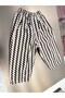 Boy's Cotton Brown Ecru Zigzag Patterned Wide-Leg School Trousers - 4