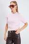 Floral Embroidered Crew Neck Short Sleeve Knit Sweater