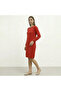 Women's Red Long sleeve Mini Dress - 6