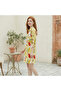 Women's Apricot Long sleeve Midi Dress - 5