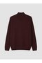 Ozmarka New Season Burgundy Zippered Turtleneck Men's Knitwear Sweater - 6