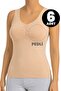 Women's 6-Piece Cotton Undershirt with Drawstring, Removable Pads, Breathable Fabric (3161-6)