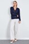 Buttoned V-Neck Openwork Knitwear Cardigan - 6