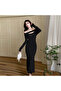 Women's Black Off-shoulder Midi Dress - 7