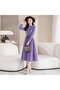 Women's Purple Long sleeve Midi Dress - 6