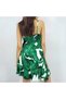 Women's Green Tropical Spaghetti straps Dress - 2