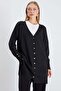 Jacquard V-Neck Buttoned Cardigan