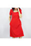 Women's Red Short sleeve Midi Dress - 5