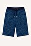Wave Patterned Navy Blue Boys' Pool and Sea Shorts 6044 - 2