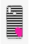 Huawei P20 Lite Compatible Striped Heart Pattern Silicone Case - 2