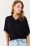 Women's V-Neck Lace Detailed Knitwear Blouse Black - 2