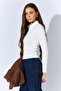 Women's White Shirt Collar Deep Zipper Long Sleeve Camisole Bodysuit - 2