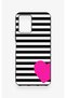 Vivo Y21 Compatible Striped Heart Pattern Silicone Case - 2