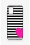 Samsung A51 Compatible Striped Heart Patterned Silicone Case - 2