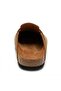 Mc401-Sue Tan Genuine Suede Leather Modular Velcro Striped Unisex Orthopedic Sabo Slippers - 7