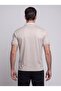 Beige Micro Patterned Men's Polo Neck T-Shirt - 3