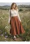 Valerie Flared Long Skirt Women's Brick Red - 7