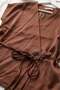 Women's Double-Breasted Collar Cross-Cut Short Sleeve Vest Brown - 2