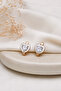 White Heart Steel Earrings