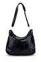 Women's Shoulder Bag Sofia Black with Metal Ring and Clip Detail - 2