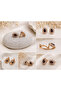 Topaz Stud Claret Earrings - 2