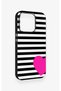 iPhone 15 Pro Compatible Striped Heart Pattern Silicone Case - 4