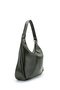 Women's Shoulder Bag Sofia Khaki with Metal Ring and Clip Detail - 4