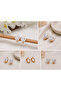 White Heart Steel Earrings - 2