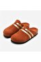 Mc401-Sue London Genuine Suede Leather Modular Velcro Striped Unisex Orthopedic Cork Sole Sabo Slippers - 7