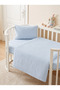 100% Cotton Muslin Baby Bedding Set 100X150 Cm, Breathable Muslin Baby Sleeping Set with Elastic Sheets - Baby Blue - 8