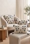 Olivea 4-Piece Punch Embroidered Botanical Cushion & Runner Set – 2 Square + 1 Rectangular Cushion Cover + 1 Runner American Service Set - 6
