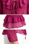 Women's Transparent Long Sleeve Ruffled Tie Blouse Pink - 2